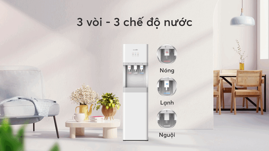 Cây nước nóng lạnh Karofi HCV208 3 vòi -3 chế độ nước